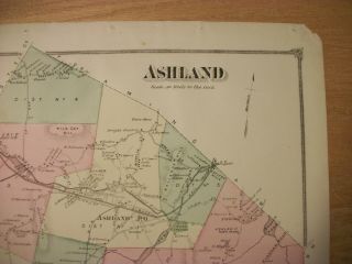 1875 Map of Ashland MA from Beers ' Atlas of Middlesex County with family names 3