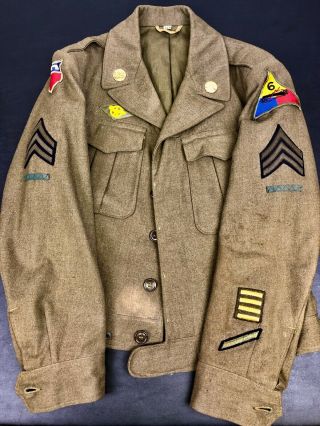 Rare Ww2 Us Combat Leader Striped Ike Jacket