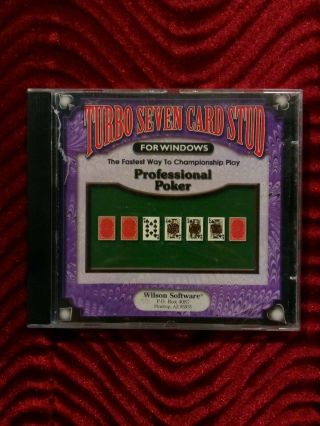 Turbo Seven Card Stud Poker For Windows By Wilson Software - Rare - Circa 2003