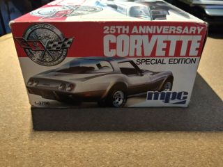 Vintage Mpc 1977 Chevy Corvette 25th Anniversary Model Plastic Car Kit Rare