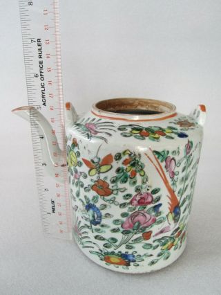 Antique 1800s Chinese Export Peranakan Straits Nyonya Porcelain Teapot