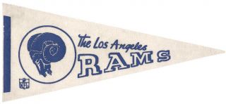 Rare Vintage 1960s Nfl Mini Pennant The Los Angeles Rams La Football Old Logo