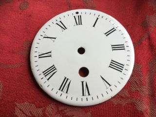 French Single Train Clock Movement Enamel Dial Light Curve For Spares