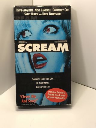 Scream (vhs) Exclusive Rare Blue Covet Art / Drew Barrymore Oop