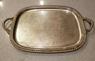 Antique Leonard Silver Plated Serving Tray.  This Platter Is 22 " X 14 "