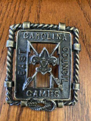 Vintage Rare Bsa East Carolina Council Camps Neckerchief Slide