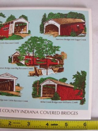 Decorative Parke County Indiana Covered Bridges Art Tile Ceramic Pottery USA 3