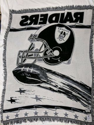 Vintage Oakland Raiders Northwest Company Blanket Throw 41X56 Made in USA RARE 2