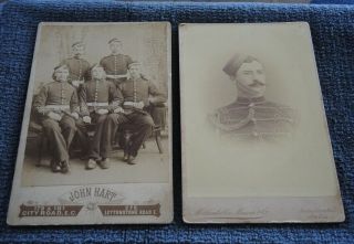 2 Antique Cabinet Photos Royal Artillery Gunners One Secunderabad India C1900