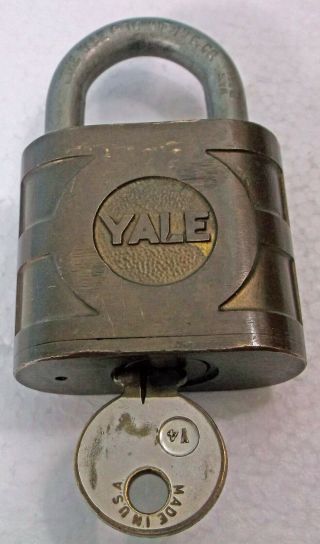 Antique Yale & Towne Pin Tumbler Brass Lock W/key