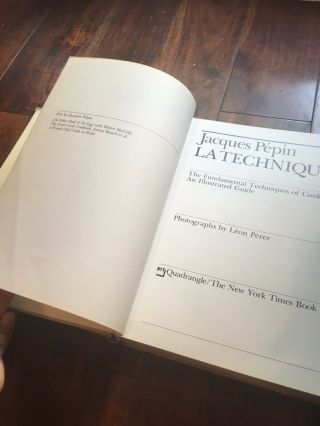 Jacques Pepin La Technique Hardcover 1976 First Edition Rare Cookbook 2