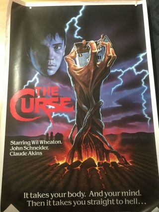 1987 Vintage Movie Poster The Curse Rare 26x38 "