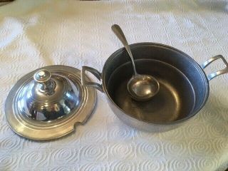 Pewtarex Soup Tureen,  Lid and Ladel 2