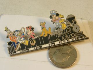 Walt Disney Mickey Mouse Minnie Pluto Donald Duck Goofy Train Pin Rare