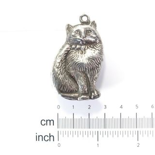 Rare Antique Silver Cat Rattle Charles Horner (ch) Chester Hallmark Silver Cat