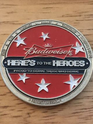 Sought After - Ultra Rare - Here’s To Hero’s Budweiser Challenge Coin