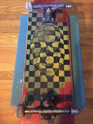 Rare Vintage 1995 Nash Checker Face Skateboard Deck Santa Cruz Alva Powell