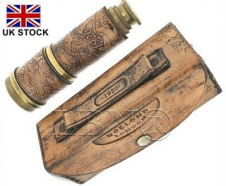 16 - Inches Solid Brass Telescope With Leather Case - - Dollond London Telescope