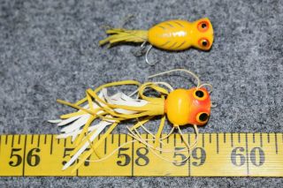 2 Vintage Arbogast Fly Rod Hula Popper Fishing Lures
