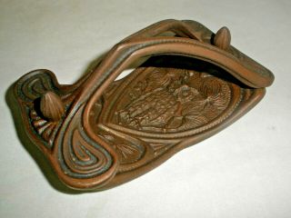Antique Art Nouveau Bronze Ink Blotter,  Owl