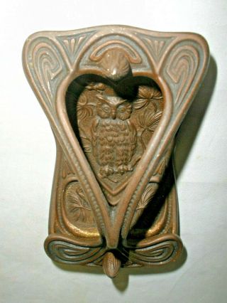 Antique Art Nouveau Bronze Ink Blotter,  Owl 2