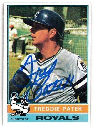 Freddie Patek (tough Autograph) 1976 Topps Kansas City Royals Signed Card Rare