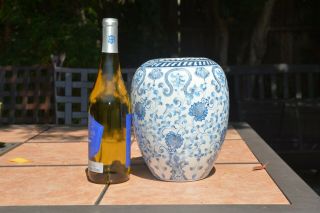 Chinese Ceramic Blue/White Vase,  9 