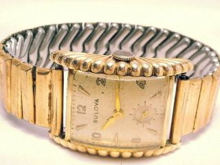 Vintage Rare (near -) 1952 Bulova " Westover " Clamshell 10k Rgp Mens Watch