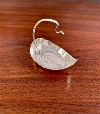Rare Webster Sterling Silver Tea Ball Infuser Holder Lantern - Leaf Pattern