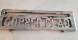 Antique Copper Clad Cook Wood Stove Iron Side Shelf Pot Warmer