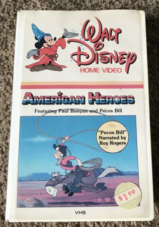 Rare Walt Disney Vhs American Heroes Featuring Paul Bunyan And Pecos Bill Oop