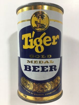 Tiger Gold Medal Lager Rare Flat Top 34cl Beer Can,  Malayan Breweries Singapore