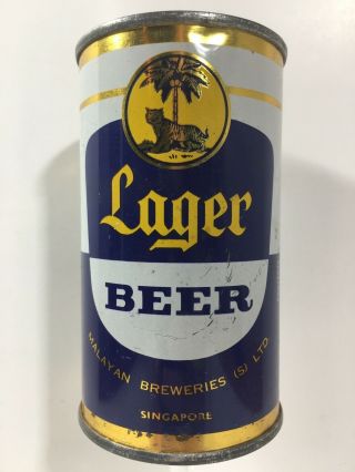 Tiger Gold Medal Lager rare flat top 34cl beer can,  Malayan Breweries Singapore 3