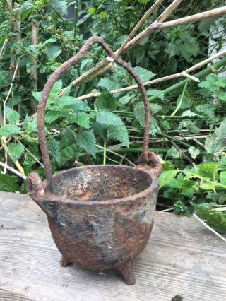 Antique Cast Iron Cauldron Cook Pot Planter Witch Pagan Wicca Druid Apothecary