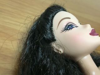 Barbie My Scene Swappin ' Styles Nolee Doll Head Dark Hair Side Glance Look Rare 3