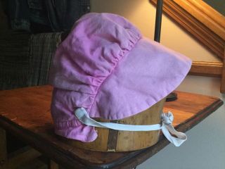 2 Early 1900’s Sun Bonnets,  1 Antique Blue Calico,  1 Pink BOTH FOR ONE MONEY 3