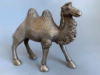 Collectable Handwork Old Tibet Silver Carve Desert Camel Auspicious Decor Statue