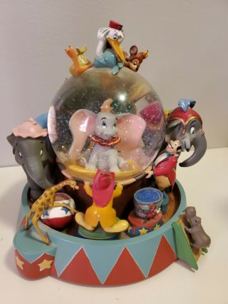 Disney Dumbo Animated Musical Snow Globe Rare In