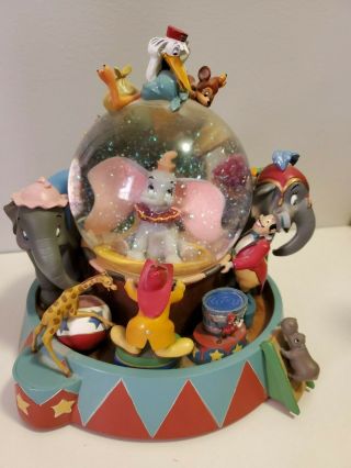 Disney Dumbo Animated Musical Snow Globe RARE in 3