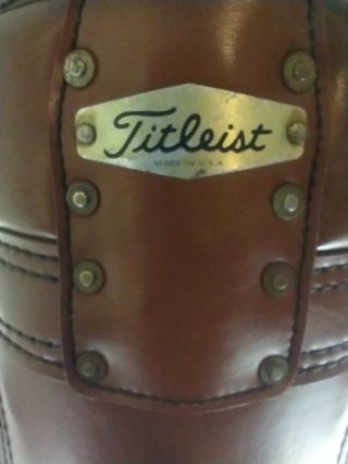 Rare Vintage Titleist Golf Bag Classic Faux Leather Brow,  Tan,  & Black.  Euc