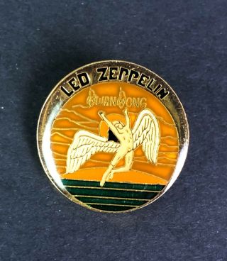 Vintage 70s Led Zeppelin - Swan Song Angel - Enamel Pin / Button / Badge Rare