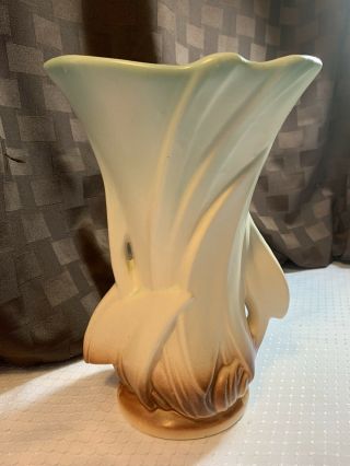 Rare/htf Vintage Nelson Mccoy Vase.  Arrow Leaf Pattern.  10 " Tall,  Tri - Color