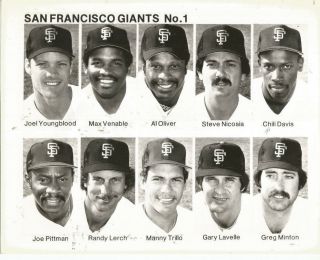 1982 San Francisco Giants Rare 8x10 Team Photo - Joel Youngblood - Chili Davis