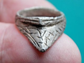 Rare Medieval Silver Decorated Archers Ring Metal Detecting Finds