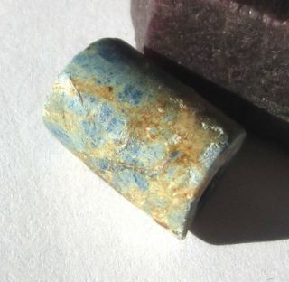 Rare Gorgeous Ancient Mauritania " Scorzalite " Cylinder Bead 10mm X 15mm