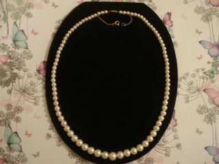 Antique Art Deco Ciro: Simulated Pearls With 9ct Gold Clasp: Necklace