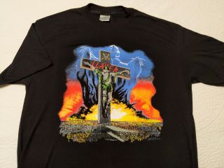 Rock/heavy Metal T - Shirt - Slayer - Touring In The Abyss 1990 - 1991 Orig Rare Xl
