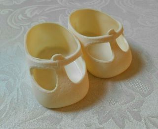 Vintage Cabbage Patch Kids Doll Rare Ivory Color Mary Jane T - Strap Shoes