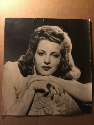 Julie Bishop Rare Early Vintage Oversized Autograph Photo Black Cat 40s