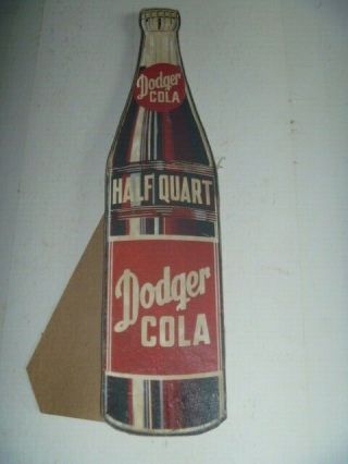 Vintage Rare die - cut Dodger Cola Beverage Soda Pop Cardboard Stand up Sign 10 
